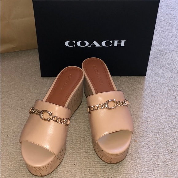 Coach Wendie Wedge Platform Beige size 7 - Picture 1 of 5